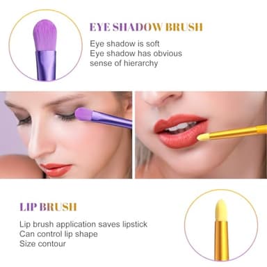 BS-MALL Children Makeup Brushes Colorful 12 Pcs Makeup Brush Set Foudation Concealer Blush Eyeshadow Brush - Image 5