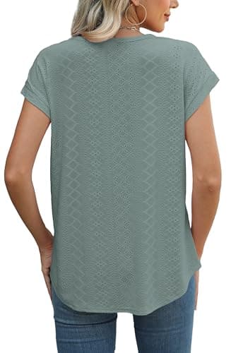 XIEERDUO Short Sleeve Shirts for Women Trendy Cute Shirts Summer Blouses for Women 2025 Vacation Teachers Outfits M - Image 4