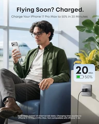 Anker Nano 45W Type C Charger Fast Charging, Compact and Foldable Plug USB C Charger Block for iPhone 17/16 Series, MacBook, Pixel 9, iPad, Samsung Galaxy S25 Ultra / S24 Series (6 ft Cable Included) - Image 3