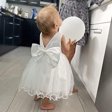 LZH Baby Girls Dress Ruffle Lace Backless Bowknot with Headwear Pageant Party Flower Wedding Dresses - Image 4