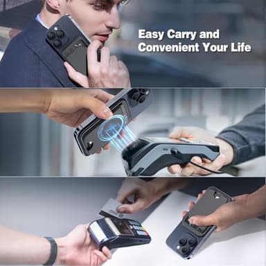 QYQBOON Mag-Safe Wallet Magnetic Wallet for Phone Lightweight Magnetic Phone Pouch Stand Adjustable Leather Mag-Safe Card Holder for iPhone 17/16/15/14/13/12 Series, Not for iPhone 13/12 Mini (Black) - Image 5