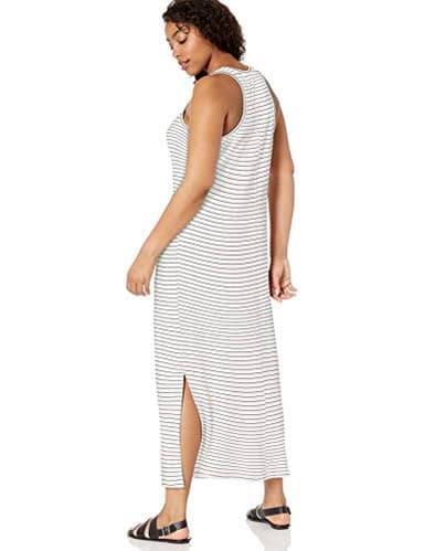 Amazon Essentials Women's Supersoft Terry Racerback Maxi Dress (Previously Daily Ritual), Black White Thin Stripe, X-Large - Image 7
