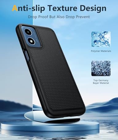 FNTCASE for Motorola Moto G-Play-2024 Case: Dual Layer Protective Heavy Duty Cell Phone Cover Shockproof Rugged with Non Slip Textured Back - Military Protection Bumper Tough (Black) - Image 5