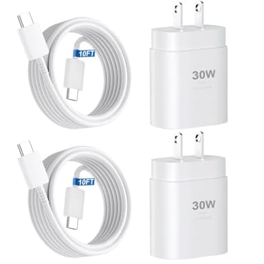 iPhone 17 16 15 Charger Fast Charging,30W USB C iPhone 17 16 15 Pro Max Charger Block & 10FT Long Type C Cable Cord for iPhone 17/17 Air/17 Pro/17 Pro Max/16/16 Pro/16 Pro Max/15/15 Pro Max,White - Image 1