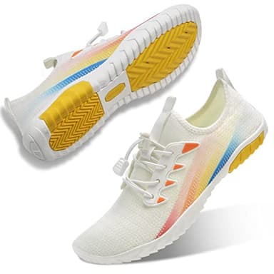 WateLves Water Shoes Men Women Beach Swim Aqua Socks Pool Shoes Quick-Dry Anti-Slip White 6.5 Women/5 Men - Image 2