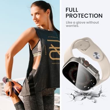 Tensea for Waterproof Apple Watch Screen Protector Case Ultra 3/Ultra 2/Ultra 49mm Accessories, iWatch Protective Face Cover with Tempered Glass Film Women Men, Bumper Case for iPhone Watch 49 mm - Image 5