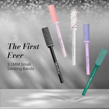 MelodySusie 50 Pcs Nail Drill Bits Small Sanding Bands with 3.1mm Mandrel Bit, 240 Extreme Fine Grit Nail File for Acrylic Nails Gel Manicures and Pedicure, Black - Image 2