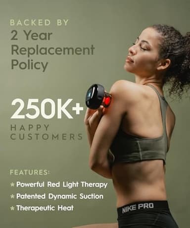 REVO The Original 4-in-1 Smart Cupping Therapy Massager, Red Light Therapy for Targeted Pain Relief, Knots, Aches, Muscle Soreness, Circulation & Tighter Skin, Portable Electric Massager- 2 Pack - Image 3