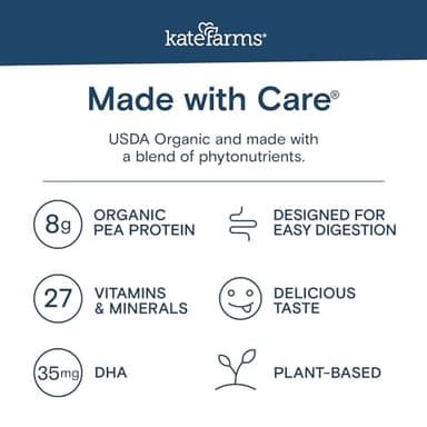 KATE FARMS Organic Kids Nutrition Strawberry Shake, 8g Protein, 27 Vitamins and Minerals, Meal Replacement, Gluten Free, Non-GMO, 8.45 oz (12 Pack) - Image 5