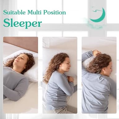 Three Geese White Goose Feather Bed Pillows Queen/Standard Size Set of 2- Soft 600 Thread Count 100% Cotton, Medium Firm,Soft Support Surround Fill Polyfiber,White Solid - Image 5