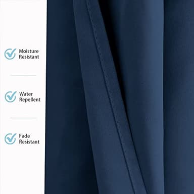 RYB HOME Outdoor Curtains for Pergola - Country Rustic Waterproof Outdoor Curtains Privacy for Sun Room Garage Window Room Divider Patio Door, Wide 52 x Long 95, 1 Panel, Navy Blue - Image 4