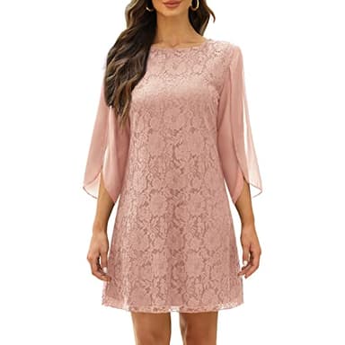 COOAN Wedding Guest Dresses for Women Women's Cocktail Dresses Formal Dresses for Women Lace Sequin Prom Dress Pink - Image 7