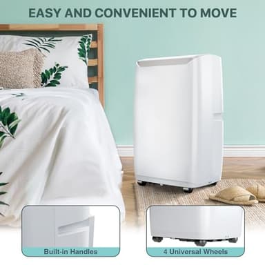 14,000 BTU Portable Air Conditioner – 4-in-1 Portable AC Unit with Cooling, Dehumidifier, Fan & Sleep Mode for Rooms Up to 700 Sq.Ft, Remote Control, LED Display, 24H Timer, White-3032 - Image 5