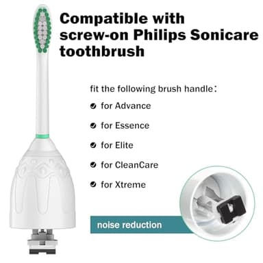 Toothbrush Heads for Philips Sonicare Replacement Brush Heads Medium Soft Dupont Bristles Electric Toothbrush Replacement Heads Fit E-Series Essence Xtreme Elite Advance and CleanCare, 6 Pack - Image 2