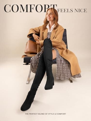 DREAM PAIRS Women's Laurence Over The Knee Thigh High Chunky Heel Boots Long Stretch Sexy Fall Boots,Size 8,Black,Laurence - Image 6