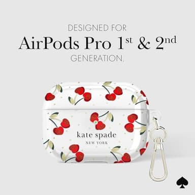 kate spade new york AirPods Pro Protective Case with Keychain Ring - Cherry Dot, Compatible with AirPods Pro 2nd / 1st Generation - Image 2