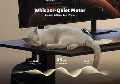 Seang Electric Standing Desk Adjustable Height, 40 x 24 Inch Sit Stand Desk with T-Shaped Frame, 3 Memory Presets & Cable Management for Home Office Computer Workstation, Black Frame/Black Top - Image 5