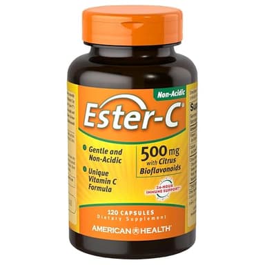 American Health Ester-C with Citrus Bioflavonoids Capsules - Gentle On Stomach, Non-Acidic Vitamin C - 500 mg, 60 Servings, 120 Count - Image 1