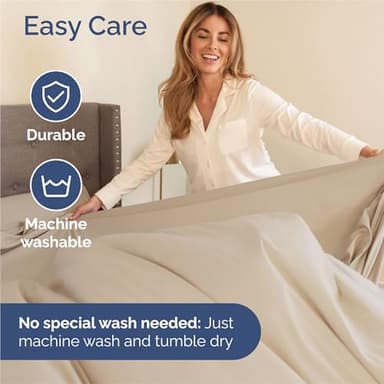 King Sheets Set 6 Piece - Bed Sheets King Size - Soft Hotel Luxury Bedding - Cooling, Comfy & Breathable - 1 Flat & 1 Fitted & 4 Pillowcases with Deep Pockets - Wrinkle Resistant & Fade Free - Wheat - Image 6