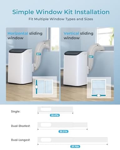 EUHOMY Portable Air Conditioners 12,000 Btu, 3 in 1 Portable Cooling AC with Dehumidifier, Fan Modes, Stand-up AC Unit with 46dB Low Noise & 24H Timer, Sleep Mode for Bedroom, Rooms up to 550 Sq.Ft - Image 8