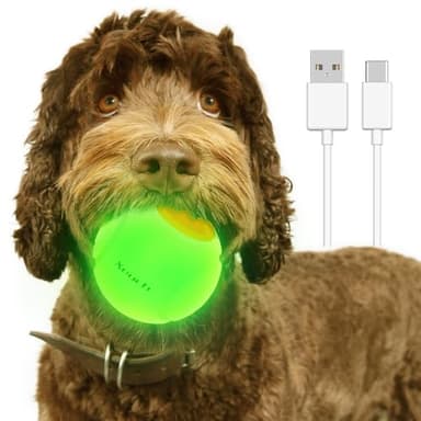 Xeuch Light Up Dog Balls, LED Dog Toy Ball Rechargeable, Bounce-Activated Durable Fetch Ball Grow in The Dark, Night Glowing Toy, Natural Rubber, Color Changing LED, 2.5 inches-Orange - Image 8