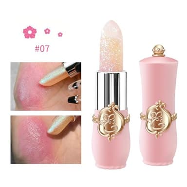 6 Pcs/Set Flower Jelly Lipstick Set Temperature Change Moisturizer Long Lasting Nutritious Shimmer Lip Balm Magic Color Change Lip Gloss (Color Changing Lipstick Set B) - Image 6