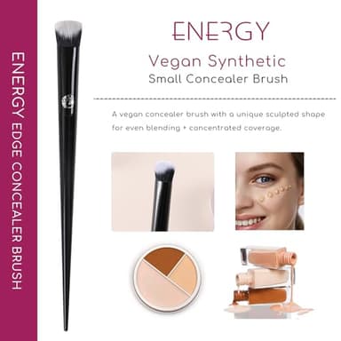 ENERGY Concealer Brush– Angled Synthetic Bristles for Seamless Under Eye Coverage, Spot Blemish Corrector, Nose Contours,Precision Makeup Brush for Liquid Cream Concealer Application - Image 2