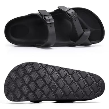 Goosecret Women's Platform Sandals with Arch Support Comfortable Foam Slides Summer Beach Sandals with Adjustable Buckle Black, 38 - Image 3