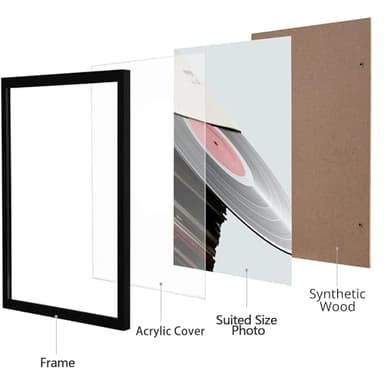 eletecpro 12.5x12.5 Black Record Frame, Sturdy and Lightweight, PVC Album Frame Made to Display Vinyl Records, Home Decor for Wall Easy to Hang Suit to 12x12 LP Covers, 4 Pack - Image 2