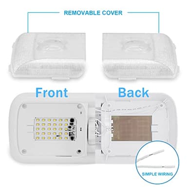 Miady 12V LED RV Interior Lights 750 Lumen, RV LED Ceiling Double Dome Light with Switch for Car/Trailer/Camper/Boat, Natural White 4000-4500K, 60X2835SMD, Pack of 5 - Image 4