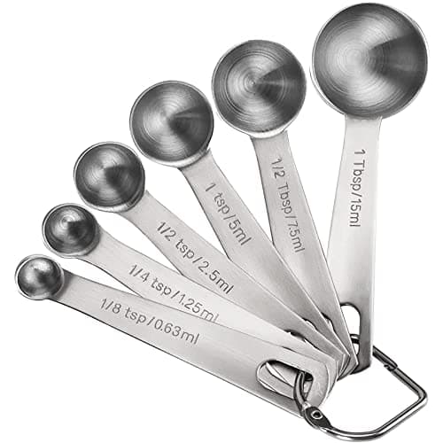 Measuring Spoons, Premium Heavy Duty 18/8 Stainless Steel Measuring Spoons Cups Set, Small Tablespoon with Metric and US Measurements, Set of 6 for Measuring Dry and Liquid Ingredients - Image 1