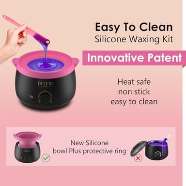 DELEXI Premium Waxing Kit for Sensitive Skin – Painless Hard Wax Beads, Safe Wax Warmer, Pre/Post Care Spray, Salon-Grade Results at Home for Face, Bikini, Brazilian & Full Body - Image 4