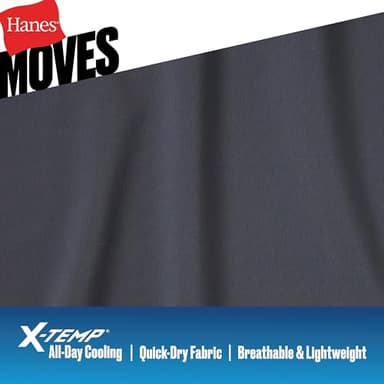 Hanes Men's Moves Performance Boxer Brief, Total Support Pouch, Regular/Trunk/Long Leg, 3-Pack, 6", Black - Image 5