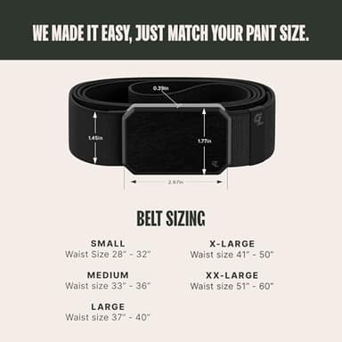 Groove Life Groove Belt Black/Black - Men's Stretch Nylon Belt with Magnetic Aluminum Buckle, Lifetime Coverage - Medium (33-36") - Image 7