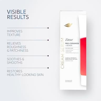 Dove Body Cream Serum Pro-Ceramide + Repair for Rough, Extremely Dry Skin, with Hyaluronic Acid, Niacinamide and Natural Moisturizing Factors Lotion, 8 oz - Image 6