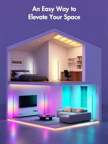 OIYN Corner Floor Lamp, RGBICW LED Corner Lamp with 1300lm Smart Modern Floor Lamp,App & Remote Control,Music Sync,Color Changing Standing Lamp for Bedroom Living Room and Gaming Rooms - Image 8