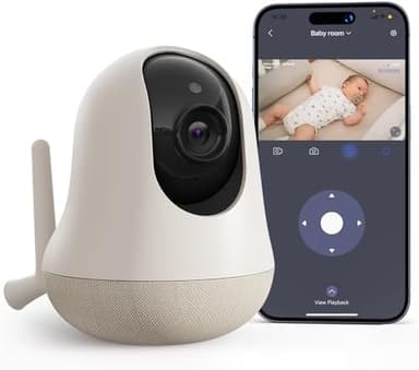 nooie 2K Smart WiFi Baby Monitor with Camera and Audio, Smartphone App Control, Temperature Sensor, Motion & Cry Detection, IR Night Vision, 2-Way Talk, Cloud & SD Card Storage, Ideal for New Moms - Image 3