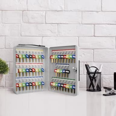 Barska Key Lock Key Cabinet Lock Box with Numbered Hooks and Tags - 50 POSITION - PORTABLE - Image 2