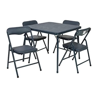 Flash Furniture Mindy Kids Navy 5 Piece Folding Table and Chair Set - Image 1
