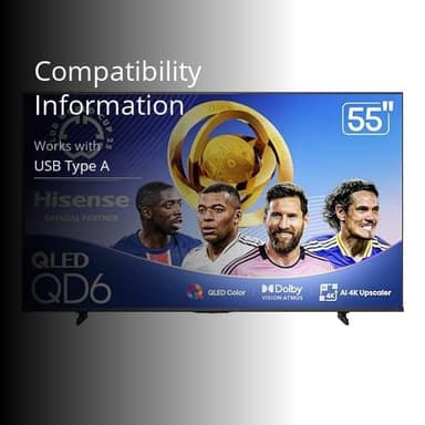 Hisense 55" Class QD6 Series (55QD6QF, 2025 Model) QLED 4K UHD Smart Fire TV, Voice Remote with Alexa, Dolby Vision, Dolby Atmos, Motion Rate 120, HDR 10+, Game Mode Plus, MEMC, VRR, ALLM - Image 2