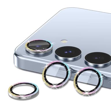 Avocase for Samsung Galaxy S25 Camera Lens Protector, Individual Metal Ring Tempered Glass Lens Cover, [Strong Adsorption] Scratch Resistant Ultra-Thin HD Clear Lens Cover, 1 Set-Colorful Sparkly - Image 2