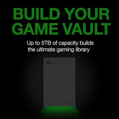 Seagate Game Drive for Xbox 5 TB External Hard Drive Portable HDD - USB 3.2 Gen 1, Black with Built-in Green LED bar, Xbox Certified, 3 Year Rescue Services(STKX5000403) - Image 2