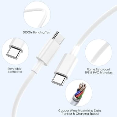 iPhone 17 16 Charger Fast Charging, 20W USB C Wall Charger Block with 6ft Type C to C Cable Cord for Apple iPhone 17/17 Pro/17 Pro Max/17 Air/16/16 Plus/16 Pro/16 Pro Max/15/15 Pro Max/iPad Pro/Mini - Image 5