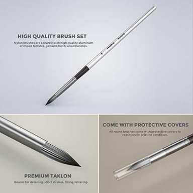 Nicpro 10 PCS Watercolor Paint Brushes, Round Tip Artist Painting Brush Set for Watercolor, Acrylic, Gouache, Inks, Oil and Tempera, 10 Sizes Detail Paint Brush for Fine Art, Craft, Paint by Number - Image 9