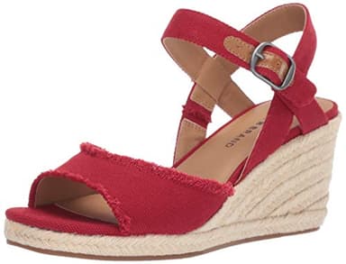 Lucky Brand Women's Mindra Espadrille Wedge Sandal, sb red, 7.5 - Image 1