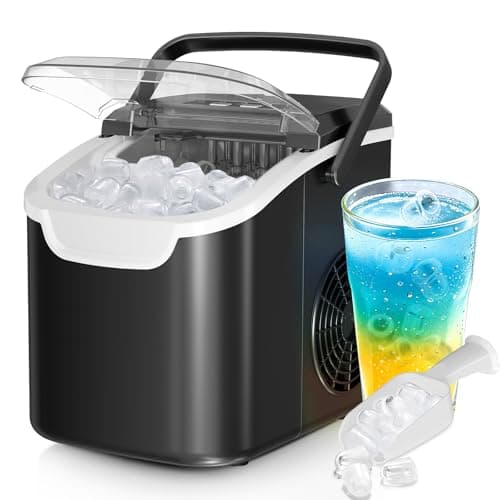 Countertop Ice Maker Machine – 8 Bullet Ice in 6 Mins, 26.5lbs/24Hrs Output – Self-Cleaning Portable Design with Selectable Ice Size & Touch Display for Home/Office/Bar - Image 1