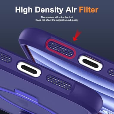 SKYLMW Compatible with iPhone 16 Pro Max Case with Invisible Magnetic O-Ring Stand Military-Grade Translucent Case for iPhone 16 ProMax 6.9" [Compatible with Mag-Safe][Great Grip Feeling], Navy - Image 8
