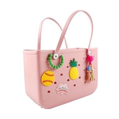 Vagocom MOM LIFE Charm Accessory for Bogg Bag,Insert Pink Letter Decoration Attachment for Rubber Beach Tote and Bag - Image 5