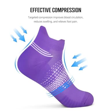 PAPLUS Ankle Compression Socks for Women 6 Pairs, Running Socks with Heel Tab, Cushioned Low Cut Athletic Socks - Image 5