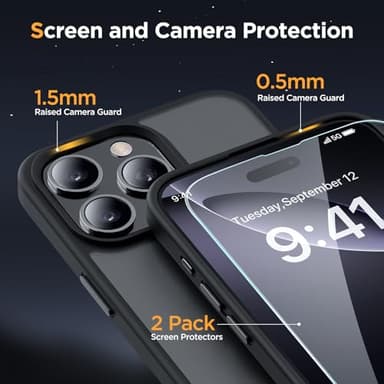 Miracase 2025 Upgraded Magnetic for iPhone 16 Pro Max Case, [Compatible with MagSafe] [Military-Grade Protection], Anti-Fingerprint, Slim Case for 16 Pro Max 6.9 inch with Screen Protector- Black - Image 5